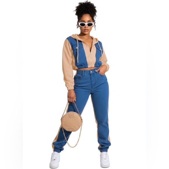 Hoodie Sweatshirts Casual Sweaters Two-toned Design Full Zip Womenswear Spandex - Picture 6 of 16